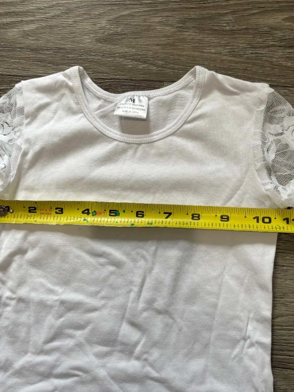 Kids Girls White Lace Long Sleeve Boutique T-Shirt Size Medium Toddler 4/5T